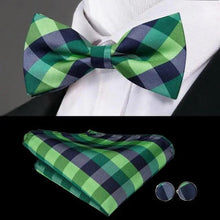 将图片加载到图库查看器，Luxury Butterfly Beige Silk Bow Ties For Men Gentlemens Cufflinks Set Elegant Design Wedding Party Bowties For Tuxedo Excellent Gift For Prom
