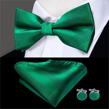 将图片加载到图库查看器，Luxury Butterfly Beige Silk Bow Ties For Men Gentlemens Cufflinks Set Elegant Design Wedding Party Bowties For Tuxedo Excellent Gift For Prom
