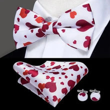 将图片加载到图库查看器，Luxury Butterfly Beige Silk Bow Ties For Men Gentlemens Cufflinks Set Elegant Design Wedding Party Bowties For Tuxedo Excellent Gift For Prom
