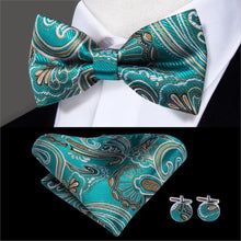 将图片加载到图库查看器，Luxury Butterfly Beige Silk Bow Ties For Men Gentlemens Cufflinks Set Elegant Design Wedding Party Bowties For Tuxedo Excellent Gift For Prom
