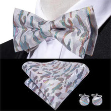 将图片加载到图库查看器，Luxury Butterfly Beige Silk Bow Ties For Men Gentlemens Cufflinks Set Elegant Design Wedding Party Bowties For Tuxedo Excellent Gift For Prom
