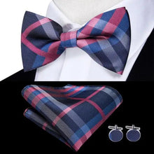 将图片加载到图库查看器，Luxury Butterfly Beige Silk Bow Ties For Men Gentlemens Cufflinks Set Elegant Design Wedding Party Bowties For Tuxedo Excellent Gift For Prom
