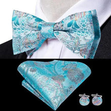 将图片加载到图库查看器，Luxury Butterfly Beige Silk Bow Ties For Men Gentlemens Cufflinks Set Elegant Design Wedding Party Bowties For Tuxedo Excellent Gift For Prom
