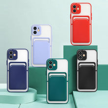 Load image into Gallery viewer, Luxury Card Holder Wallet Case For iPhone 11 Pro Max 12 Mini X XR 7 8 Plus XS Max Hard Solid Color Clear Protection Cover  Soft Silicone Shockproof Back Cover
