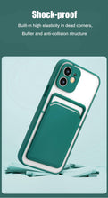 Load image into Gallery viewer, Luxury Card Holder Wallet Case For iPhone 11 Pro Max 12 Mini X XR 7 8 Plus XS Max Hard Solid Color Clear Protection Cover  Soft Silicone Shockproof Back Cover
