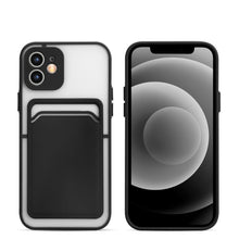 Load image into Gallery viewer, Luxury Card Holder Wallet Case For iPhone 11 Pro Max 12 Mini X XR 7 8 Plus XS Max Hard Solid Color Clear Protection Cover  Soft Silicone Shockproof Back Cover
