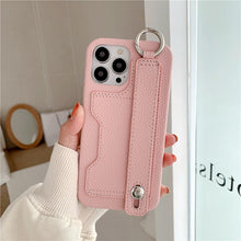 将图片加载到图库查看器，Luxury Card Holder Wrist Strap Leather Wallet Case For iphone 12 13 14 14pro 13Pro Max Mini Protective Cover Wallet Case With Leather Adjustable Hand Strap Phone Cover
