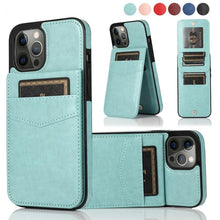 将图片加载到图库查看器，Luxury Cards Case For iPhone 14 13 12 Mini 11 Pro Max Durable Leather Strong Stand Holder Phone Cover Magnetic Flip Case For Women Girls With Card Holder Secure Card Holder
