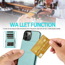 将图片加载到图库查看器，Luxury Cards Case For iPhone 14 13 12 Mini 11 Pro Max Durable Leather Strong Stand Holder Phone Cover Magnetic Flip Case For Women Girls With Card Holder Secure Card Holder
