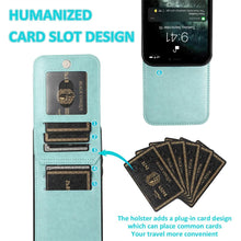 将图片加载到图库查看器，Luxury Cards Case For iPhone 14 13 12 Mini 11 Pro Max Durable Leather Strong Stand Holder Phone Cover Magnetic Flip Case For Women Girls With Card Holder Secure Card Holder
