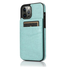 将图片加载到图库查看器，Luxury Cards Case For iPhone 14 13 12 Mini 11 Pro Max Durable Leather Strong Stand Holder Phone Cover Magnetic Flip Case For Women Girls With Card Holder Secure Card Holder
