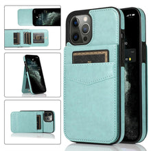 将图片加载到图库查看器，Luxury Cards Case For iPhone 14 13 12 Mini 11 Pro Max Durable Leather Strong Stand Holder Phone Cover Magnetic Flip Case For Women Girls With Card Holder Secure Card Holder
