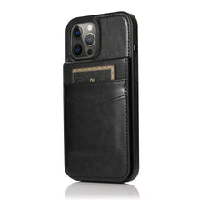 将图片加载到图库查看器，Luxury Cards Case For iPhone 14 13 12 Mini 11 Pro Max Durable Leather Strong Stand Holder Phone Cover Magnetic Flip Case For Women Girls With Card Holder Secure Card Holder
