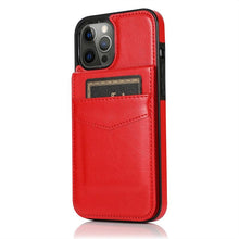 将图片加载到图库查看器，Luxury Cards Case For iPhone 14 13 12 Mini 11 Pro Max Durable Leather Strong Stand Holder Phone Cover Magnetic Flip Case For Women Girls With Card Holder Secure Card Holder
