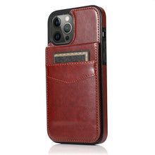 将图片加载到图库查看器，Luxury Cards Case For iPhone 14 13 12 Mini 11 Pro Max Durable Leather Strong Stand Holder Phone Cover Magnetic Flip Case For Women Girls With Card Holder Secure Card Holder
