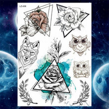 Load image into Gallery viewer, Luxury Colorful Flower Lavender Waterproof Temporary Tattoos Animals Arm Chest Tattoo Stickers Elegant Summer Style For Womens Mens
