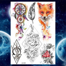 Load image into Gallery viewer, Luxury Colorful Flower Lavender Waterproof Temporary Tattoos Animals Arm Chest Tattoo Stickers Elegant Summer Style For Womens Mens
