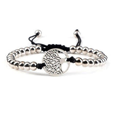 将图片加载到图库查看器，Luxury Copper Beads Pendant Beaded Bracelet Adjustable Life Tree Word Heart Shape Alloy Charm Bangles Couple Wrist Gold Bracelets For Women Bracelet Set Stretch Stackable Bracelets
