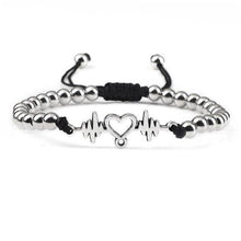 将图片加载到图库查看器，Luxury Copper Beads Pendant Beaded Bracelet Adjustable Life Tree Word Heart Shape Alloy Charm Bangles Couple Wrist Gold Bracelets For Women Bracelet Set Stretch Stackable Bracelets
