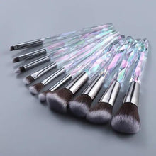 Load image into Gallery viewer, Luxury Cosmic Color New Luxury Crystal Makeup Brushes Powder Foundation Eyeshadow Eyebrow Cosmetics for Face Fan Make Up Brush Set
