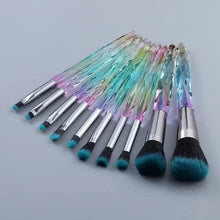 Load image into Gallery viewer, Luxury Cosmic Color New Luxury Crystal Makeup Brushes Powder Foundation Eyeshadow Eyebrow Cosmetics for Face Fan Make Up Brush Set
