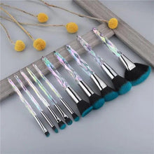 Load image into Gallery viewer, Luxury Cosmic Color New Luxury Crystal Makeup Brushes Powder Foundation Eyeshadow Eyebrow Cosmetics for Face Fan Make Up Brush Set
