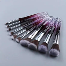 Load image into Gallery viewer, Luxury Cosmic Color New Luxury Crystal Makeup Brushes Powder Foundation Eyeshadow Eyebrow Cosmetics for Face Fan Make Up Brush Set
