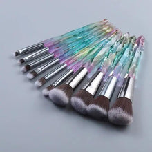 Load image into Gallery viewer, Luxury Cosmic Color New Luxury Crystal Makeup Brushes Powder Foundation Eyeshadow Eyebrow Cosmetics for Face Fan Make Up Brush Set
