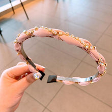 Load image into Gallery viewer, Luxury Crystal Rhinestone Cross Hair Bands For Girls Women Chiffon Stylish Headwear Korean Hair Bands Hoop New Fashion Gorgeous Hair Accessories For Women
