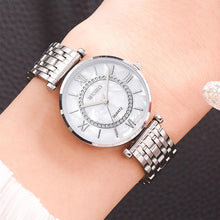 将图片加载到图库查看器，Luxury Crystal Women Bracelet Watches Fashion Diamond Quartz Watch Steel Wristwatch Stainless Steel Metal Women's Wrist Watch Two Tone Fashion Elegant Diamond Analog Quartz Watch Gift For Woman
