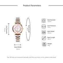 将图片加载到图库查看器，Luxury Crystal Women Bracelet Watches Fashion Diamond Quartz Watch Steel Wristwatch Stainless Steel Metal Women's Wrist Watch Two Tone Fashion Elegant Diamond Analog Quartz Watch Gift For Woman
