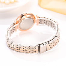 将图片加载到图库查看器，Luxury Crystal Women Bracelet Watches Fashion Diamond Quartz Watch Steel Wristwatch Stainless Steel Metal Women's Wrist Watch Two Tone Fashion Elegant Diamond Analog Quartz Watch Gift For Woman
