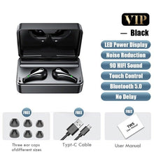 Load image into Gallery viewer, Luxury Earphone Bluetooth Compatible Headphones With Mic 3500mAh Mirror Charging Box Wireless Headphones Noise Cancelling HiFi Earbud Gaming Headsets Bluetooth MP3 Music Playes Sports Wireless Waterproof Touch Control Headphones
