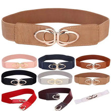 Load image into Gallery viewer, Luxury Elastic PU Leather Wide Belts For Women Fashion Stretchy Thick Waist Dress Plus Size Waistbands For Women
