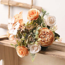 将图片加载到图库查看器，Luxury Fake Flowers Artificial Silk Roses High Quality Big Bouquet For Office Parties Bridal and Wedding Decoration Artificial Rose Flowers Bouquet Silk Flowers Rose for Home Bridal Wedding Party Festival Decor
