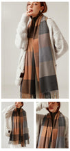 将图片加载到图库查看器，Luxury Fashion Autumn Winter Soft Warm Scarf Plaid Colorful Hijabs Cashmere Scarves Warm Soft Bandana Women's Lightweight Scarves Elegant Echarpe  Escharpe Soft Wool Elegant Tassel For Women
