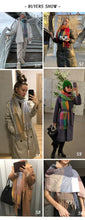 将图片加载到图库查看器，Luxury Fashion Autumn Winter Soft Warm Scarf Plaid Colorful Hijabs Cashmere Scarves Warm Soft Bandana Women's Lightweight Scarves Elegant Echarpe  Escharpe Soft Wool Elegant Tassel For Women
