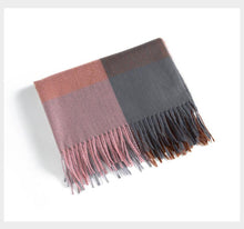 将图片加载到图库查看器，Luxury Fashion Autumn Winter Soft Warm Scarf Plaid Colorful Hijabs Cashmere Scarves Warm Soft Bandana Women's Lightweight Scarves Elegant Echarpe  Escharpe Soft Wool Elegant Tassel For Women
