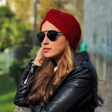 Load image into Gallery viewer, Luxury Fashion Ready To Wear Soft Cashmere Muslim Inner Hijab Caps Turban Cashmere Cross Elegant Wrap Head Hat Wool Lightweight Knitting Hijab Bonnet Cap For Women
