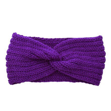 Load image into Gallery viewer, Luxury Fashion Winter Soft Solid Color Elastic Elegant Wide Knitting Cross Lightweight Headband Yoga Turban Bandage Bandanas Hair Bands For Women
