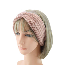 Load image into Gallery viewer, Luxury Fashion Winter Soft Solid Color Elastic Elegant Wide Knitting Cross Lightweight Headband Yoga Turban Bandage Bandanas Hair Bands For Women

