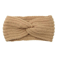 Load image into Gallery viewer, Luxury Fashion Winter Soft Solid Color Elastic Elegant Wide Knitting Cross Lightweight Headband Yoga Turban Bandage Bandanas Hair Bands For Women

