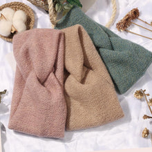 Load image into Gallery viewer, Luxury Fashion Winter Soft Solid Color Elastic Elegant Wide Knitting Cross Lightweight Headband Yoga Turban Bandage Bandanas Hair Bands For Women
