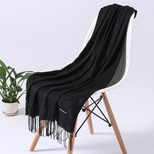 Load image into Gallery viewer, Luxury Fashion Winter Solid Colorful Soft Scarf Hijabs Tassels Long Warm Shawls Hijabs Lightweight Scarfs Scarves Cashmere Elegant Hijabs Scarves Wraps For Women
