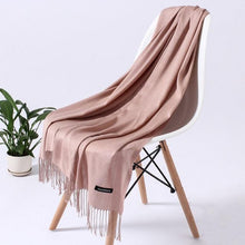 Load image into Gallery viewer, Luxury Fashion Winter Solid Colorful Soft Scarf Hijabs Tassels Long Warm Shawls Hijabs Lightweight Scarfs Scarves Cashmere Elegant Hijabs Scarves Wraps For Women
