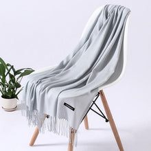 Load image into Gallery viewer, Luxury Fashion Winter Solid Colorful Soft Scarf Hijabs Tassels Long Warm Shawls Hijabs Lightweight Scarfs Scarves Cashmere Elegant Hijabs Scarves Wraps For Women
