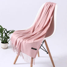 Load image into Gallery viewer, Luxury Fashion Winter Solid Colorful Soft Scarf Hijabs Tassels Long Warm Shawls Hijabs Lightweight Scarfs Scarves Cashmere Elegant Hijabs Scarves Wraps For Women

