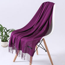 Load image into Gallery viewer, Luxury Fashion Winter Solid Colorful Soft Scarf Hijabs Tassels Long Warm Shawls Hijabs Lightweight Scarfs Scarves Cashmere Elegant Hijabs Scarves Wraps For Women
