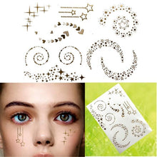 Load image into Gallery viewer, Luxury Flash Metallic Waterproof Temporary Tattoo Gold Silver Flower Tattoo Sticker Long Lasting Gold Design For Womens

