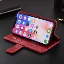 Load image into Gallery viewer, Luxury Flip wallet Leather Case For iphone 11 13 12 Pro 12Mini Card Holder Phone Cover Premium Leather iPhone 11 Pro Case Kickstand Card Holder Flip Leather Wallet Phone Case
